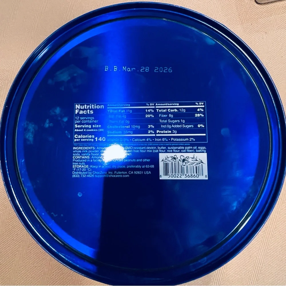 Blue Cookie Tin with insert